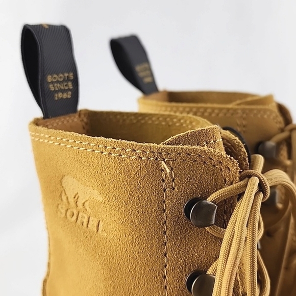 SOREL Women's Hi-Line Waterproof Lace Up Boots Geo Yellow Suede Lightweight Sz 8 - Picture 8 of 15
